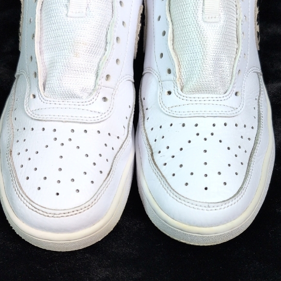 Nike White Sneakers with Leopard Print Swoosh - Picture 3 of 11